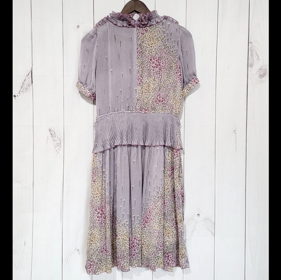 Vintage Tokyo Japan Japanese Ruffle Floral Midi Dress - Picture 5 of 16